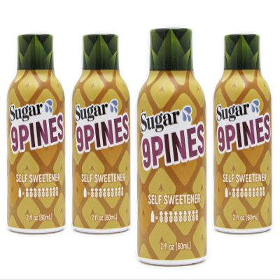 Sugar Splash Make Yourself Taste Sweeter with Sugar Splash - 9Pines 2oz Pineapple Shot and Cocktail Mixer (4-Pack) - for Men and Women - Taste Better with the Power of 9 Whole Pineapples