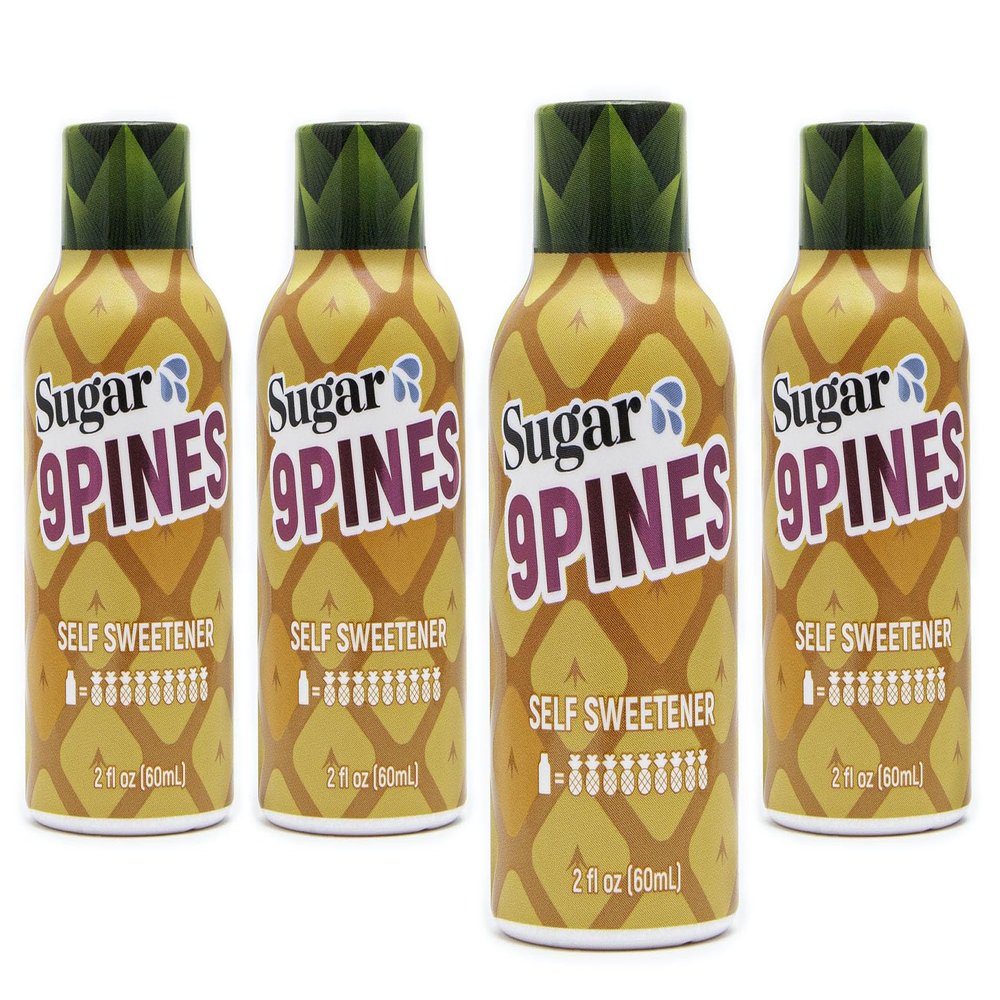 Sugar Splash Make Yourself Taste Sweeter with Sugar Splash - 9Pines 2oz Pineapple Shot and Cocktail Mixer (4-Pack) - for Men and Women - Taste Better with the Power of 9 Whole Pineapples