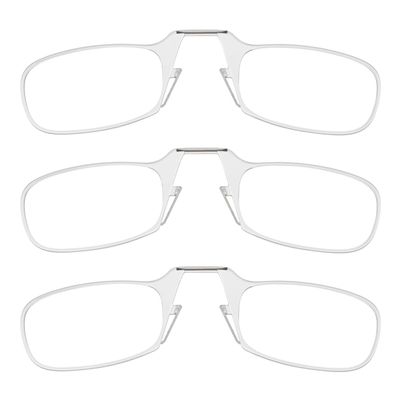 ThinOptics Readers Rectangular Reading Glasses, 3 Pack-Clear, 44mm + 1