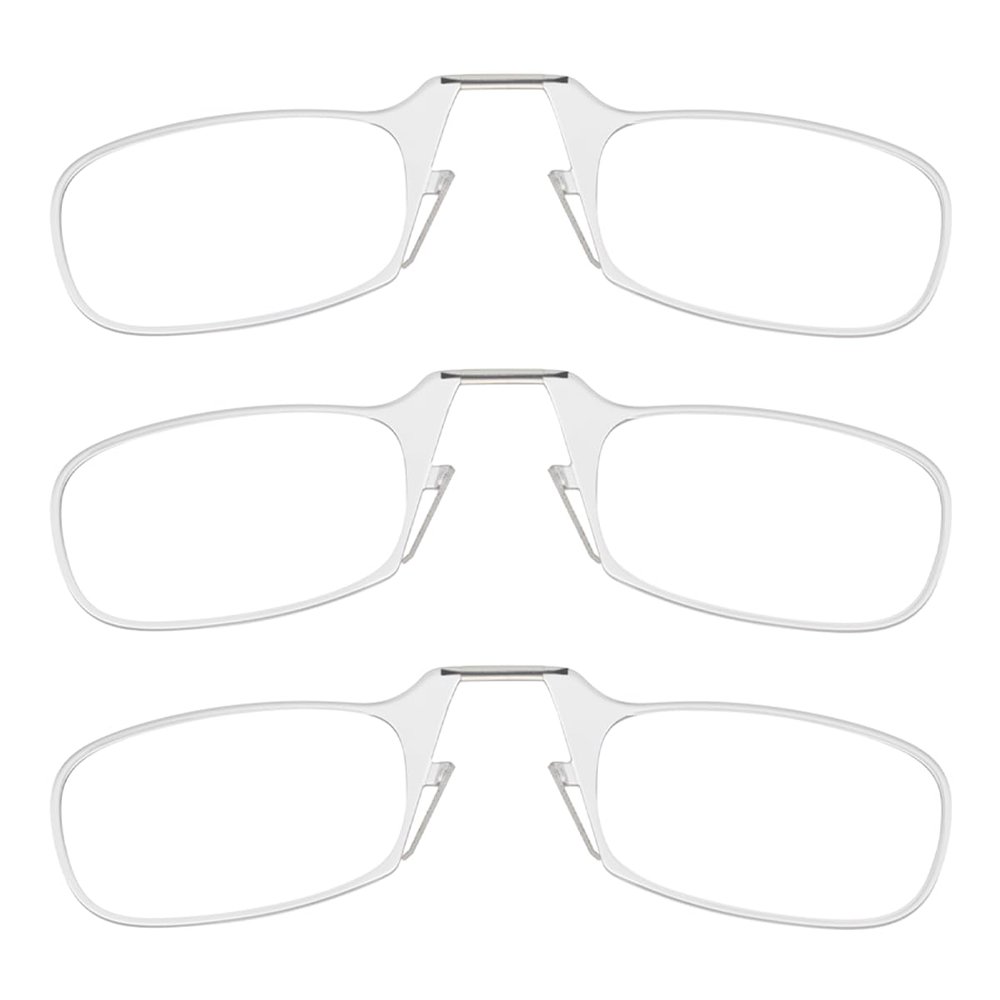 ThinOptics Readers Rectangular Reading Glasses, 3 Pack-Clear, 44mm + 1