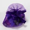 SE SIMPLE ELEMENTS 50 Pieces Metalic Glitter Sheer Organza Bags with Satin Drawstrings 5.5 Inches x 6.5 Inches (Purple) view 1
