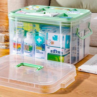 KALWEL,Medicine Organizer,Medication Organizer,Pill Case,Medicine Bag,Medication Organizer Storage,Plastic Portable Medical Kit Dustproof Home Medical Supplies First Aid Medicine Cabinet