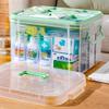 KALWEL,Medicine Organizer,Medication Organizer,Pill Case,Medicine Bag,Medication Organizer Storage,Plastic Portable Medical Kit Dustproof Home Medical Supplies First Aid Medicine Cabinet, green view 2