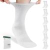 Bulinlulu Diabetic Socks for Men Women-6 Pairs Non Binding Crew Diabetic Neuropathy Socks with Seamless Toe for Men Size 9-12(Medium-White) view 1