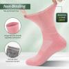 Bulinlulu Diabetic Socks for Men Women-6 Pairs Non Binding Crew Diabetic Neuropathy Socks with Seamless Toe for Men Size 9-12(Medium-White) view 2