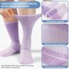 Bulinlulu Diabetic Socks for Men Women-6 Pairs Non Binding Crew Diabetic Neuropathy Socks with Seamless Toe for Men Size 9-12(Medium-White) view 4