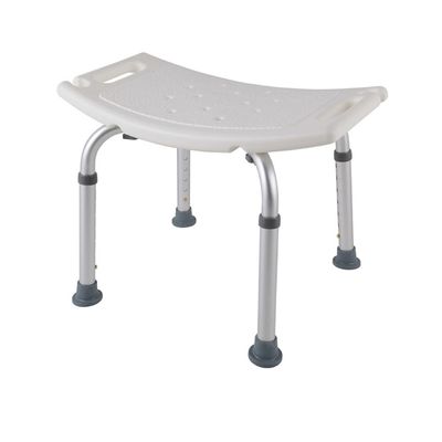 BRAGUE Shower Chair, Adjustable Bathroom Stool Chair, Non-Slip Bench Bathtub Stool Seat, Durable Aluminum Legs, Suitable for Elderly and Disabled People, 51*26*41cm, White