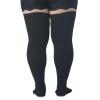Plus Size 5XL Thigh High Compression Stockings Open Toe, Compression Socks for Women Men, 20-30 mmHg Graduated Compression Support Hose, Best for Varicose Veins, Edema, Flight, DVT, Swelling, Black view 4