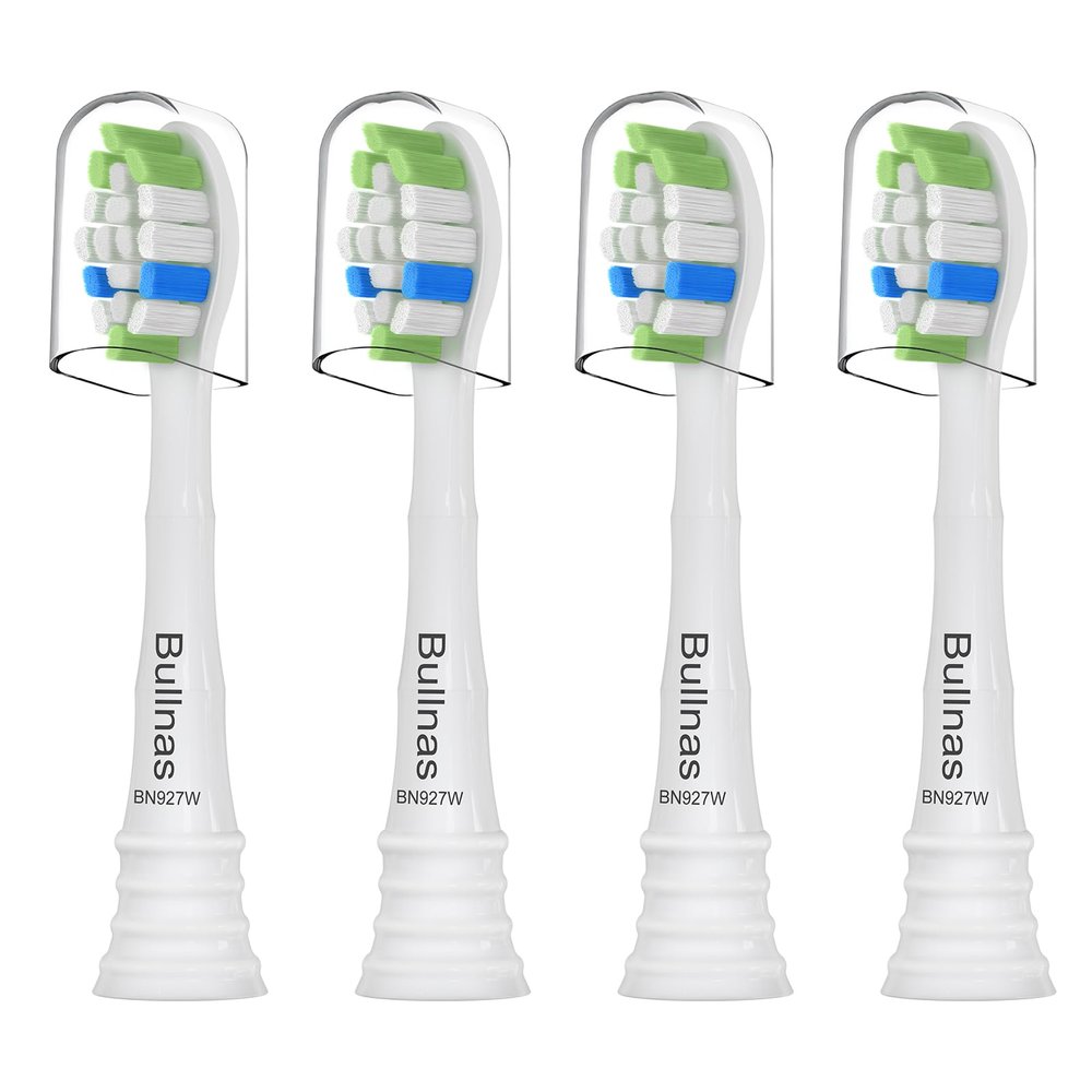 Bullnas Replacement Toothbrush Heads Compatible with Philips Sonicare ProtectiveClean 4100 5100 5300 6100 Electric Toothbrushes, W Replacement Head for Sonicare, White, 4 Count
