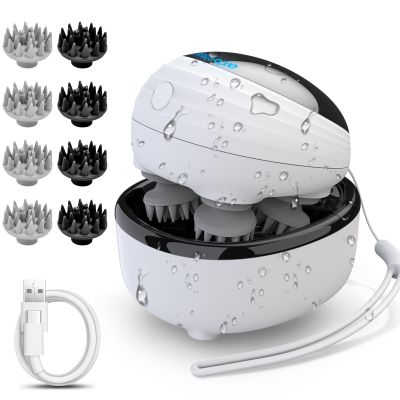 arboleaf Scalp Massager Electric, Portable Head Massager Scalp Stress Relax, Waterproof Rechargeable 6 in 1 Hair Massage, Ideal for Relaxation and Wellness, Gifts for Her and Him