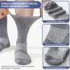Bulinlulu Non Binding Diabetic Socks, 6 Pairs Crew, Seamless Toe, Medium Size (Light Dark Colors) view 2