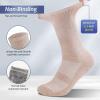 Bulinlulu Non Binding Diabetic Socks, 6 Pairs Crew, Seamless Toe, Medium Size (Light Dark Colors) view 3