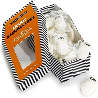 Two's Company Mummy Hand-Decorated Vanilla Marshmallows in Coffin Gift Box, 20 Pcs