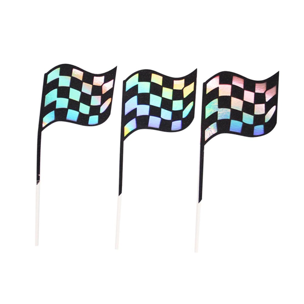 ABOOFAN 18pcs Racing Flag Cake Toppers for Chic Dessert Picks for Birthday and Party Decorations Fun Cake Adornment for Home Celebrations