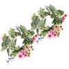 Cabilock 2pcs Artificial Eucalyptus Leaf Candle Rings Daisy Flowers for Wedding Centerpieces and Table Decor for Spring Celebrations and Everyday Use view 1