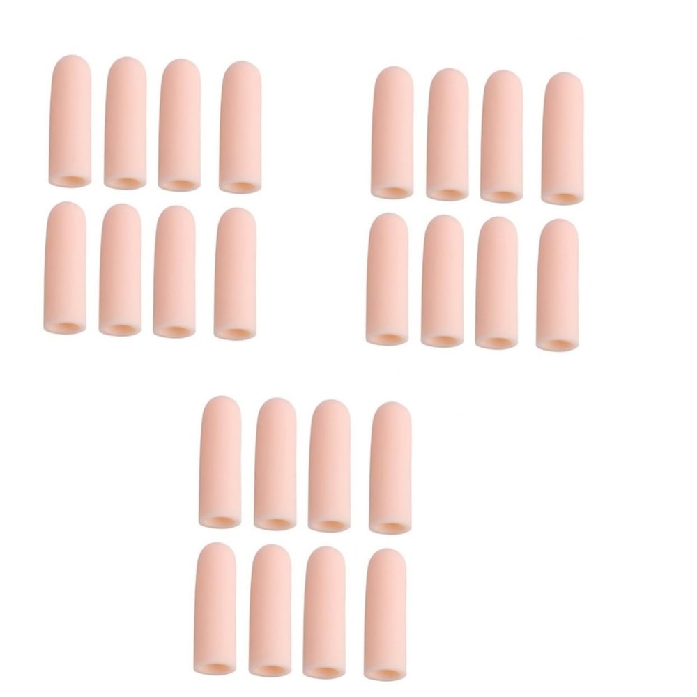 INOOMP 24pcs Silicone Gel Finger Protectors Toe Caps for Corns Blisters Toe Sleeves for Men Women Washable