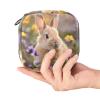 Sanitary Napkin Storage Bag,Period Bag,Pad Bag,Bunny Rabbit Flowers Daisy,Period Pouch view 4