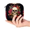 Period Bag,Sanitary Napkin Storage Bag,Floral Suagr Skull,Tampon Bag for Purse view 4