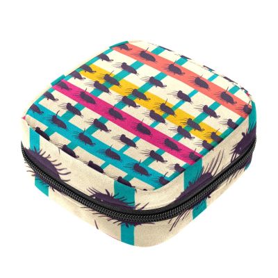 Sanitary Napkin Storage Bag,Period Bag,Colored Mouse Stripes,Sanitary Bags for Feminine Products
