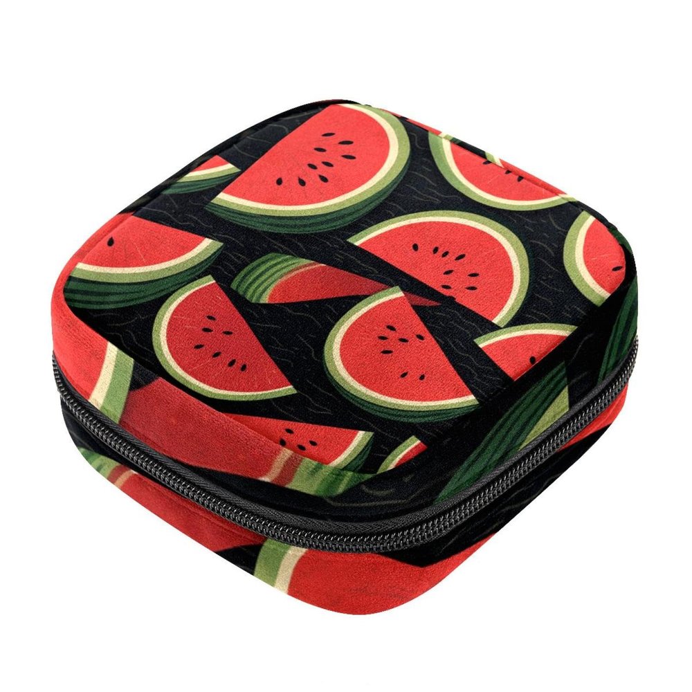YTYVAGT Sanitary Napkin Storage Bag,Period Bag,Pad Bag,Watermelon Black Sky,Period Pouch