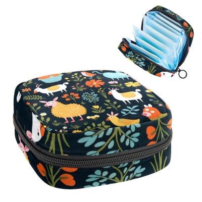 YTYVAGT Sanitary Napkin Storage Bag,Period Bag,Pad Bag,Farm Animals Farmhouse,Period Pouch