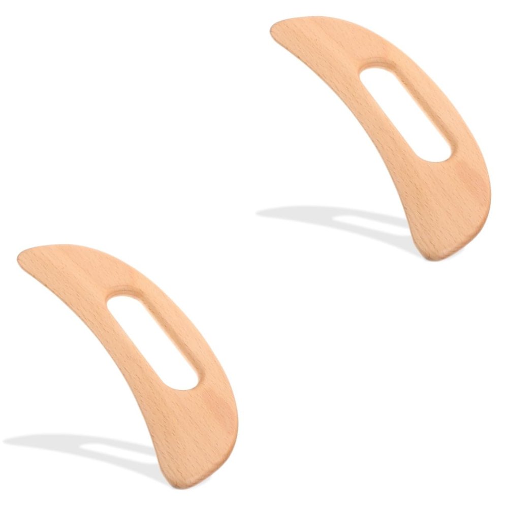 Beavorty 2pcs Multi-Functional Massage Board Gua Sha Massager for Women Wooden Lymphatic Scraper Face Neck Hand Foot Shoulder Care