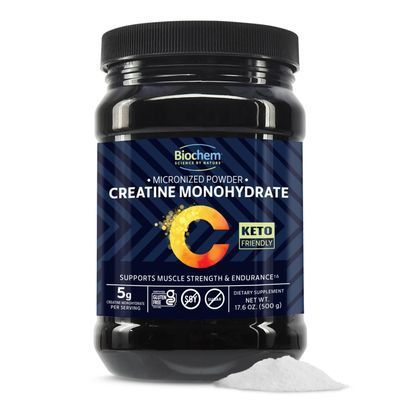 Biochem Micronized Creatine Monohydrate Powder Muscle Strength & Endurance Support Clean, Vegan Formula Certified Gluten Free, K-Parve & Keto 17.6 oz - 100 Servings