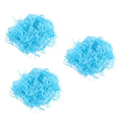 Beaupretty 15packs Shredded Paper Filament Box Filler Blue Paper for Bags Party Supplies