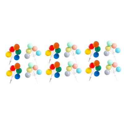 UPKOCH 12pcs Plastic Balloon Cake Toppers Creative Dessert Picks for Birthdays Anniversaries and Parties Fun Cake Decor for Themed Celebrations Easy to Install and Remove