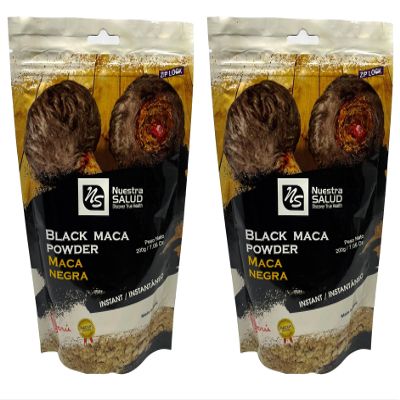 Black Maca Root Powder Value Pack (400g) Unleashed The Power of Peruvian Black Maca Gelatinized Raiz de Maca Negra en Polvo