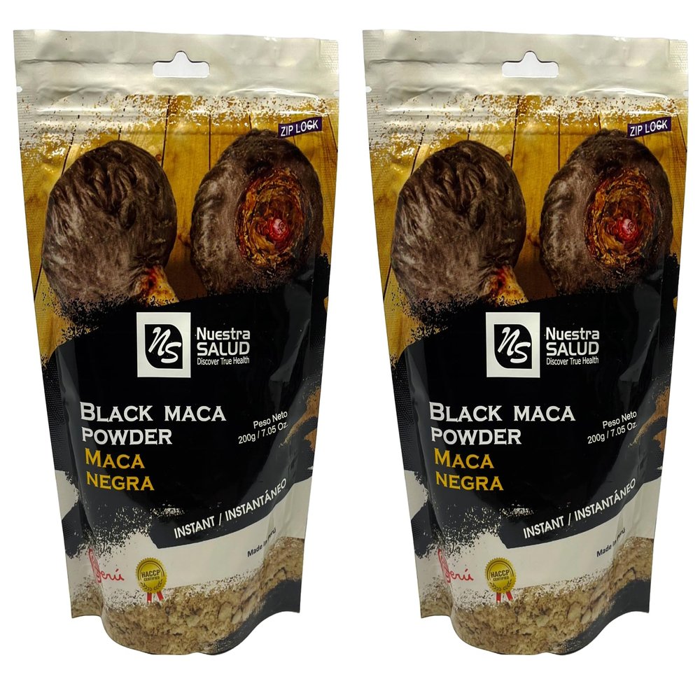 Black Maca Root Powder Value Pack (400g) Unleashed The Power of Peruvian Black Maca Gelatinized Raiz de Maca Negra en Polvo