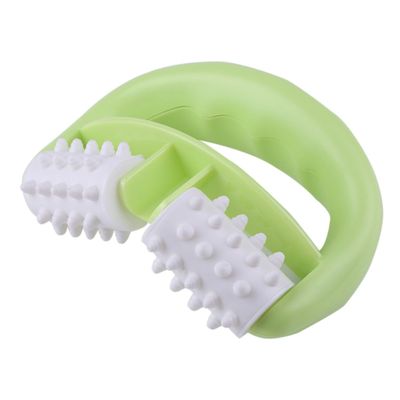 Beaupretty Plastic Dual Wheel Massage Roller Body Massager Tool for Neck Back and Muscle Relief Random Enhances Blood Flow Reduces Stress TPE Materials