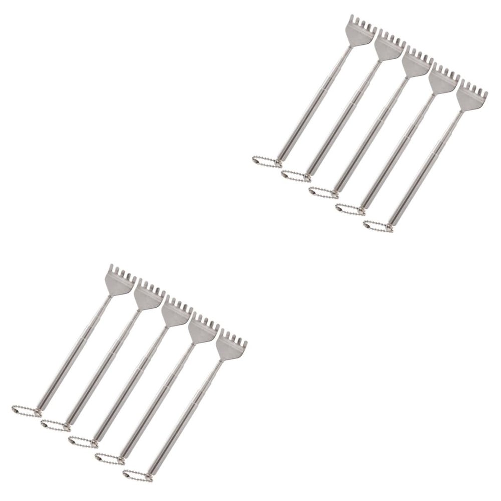 Beaupretty 10pcs Portable Back Scratchers Stainless Steel Scratching Tool Keyring for Men to Relieve Itch and Discomfort