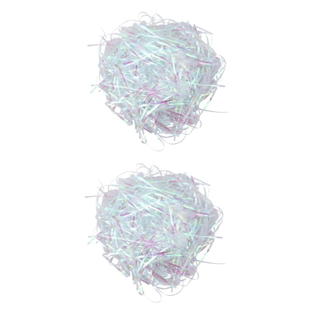 Beaupretty 4pcs Iridescent Shredded Filler for Baskets Pet Crinkle Cut Packaging Material for Weddings Birthdays and Holiday Decorations