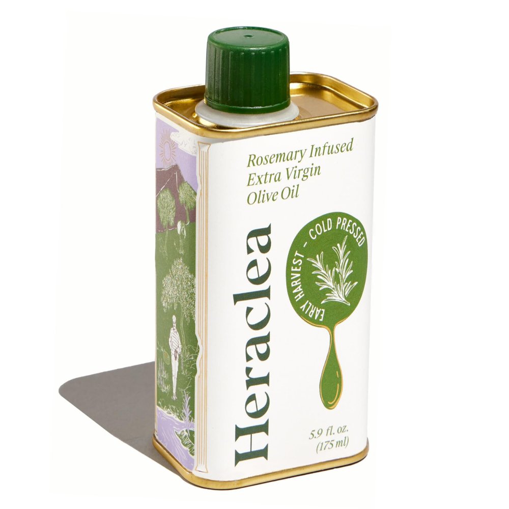 Heraclea - Rosemary Infused - Extra Virgin Olive Oil - Organic Olive Oil - Extra Virgin - Cold Pressed - Polyphenol Rich EVOO - 5.9oz Bottle