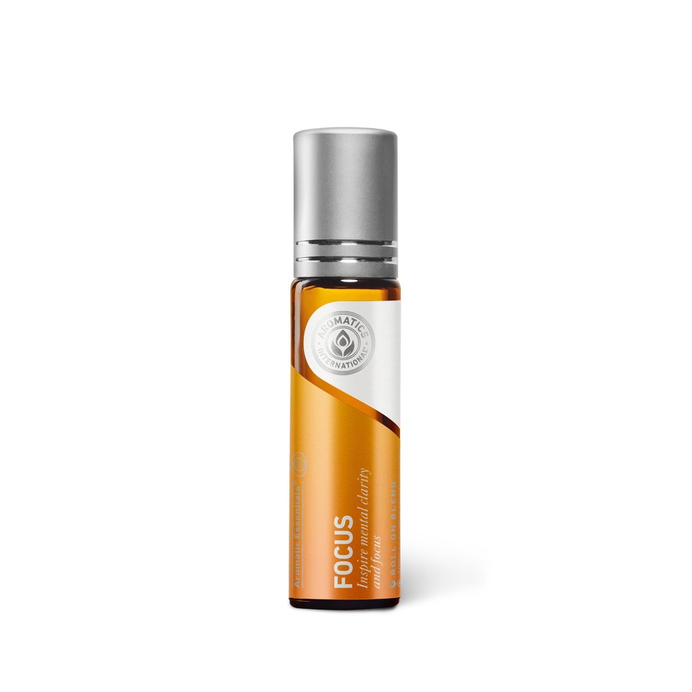 Aromatics International Focus Essential Oil Blend Roll On, 10ml | Aromatherapy Oil for Concentration