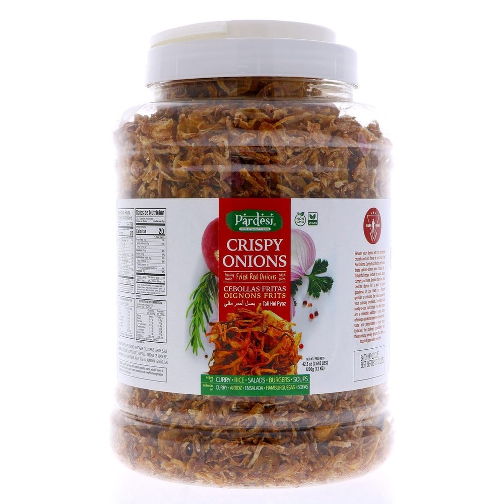 Crispy Fried Onion 42 OZ - Gluten Free Fried Onions Topping for Nachos, Burgers, Salads, and More! - Addictively Delicious Made with Real Red Onions - Authentic Fresh Fried Onion (2.645 LBS)