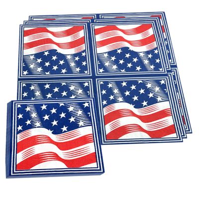 Anneome 40pcs Patriotic Decor American Flag Paper Napkins Independence Day Party Napkins