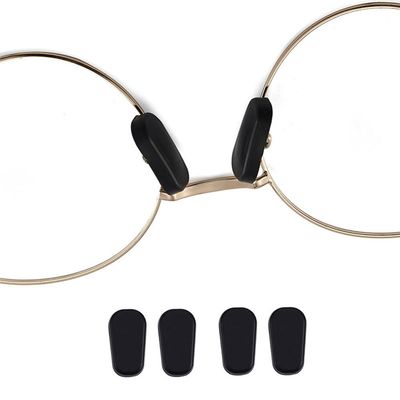 2 Pairs Slip-on Glasses Nose Pads Pieces Covers Soft Silicone Eyeglasses Nosepads Anti-Slip Eyewear Protective Eye Guards Repair Kits(Black)