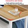 NineLife Basics Overbed Table,Over Bed Table with Wheels Adjustable Height,Rolling Bed Table,Large Bed Desk with Surrounding Baffle,Works As Bar Table, Dining Table Or Laptop Bed Table, Blue+white Frame view 4