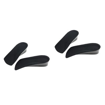 FOMIYES 2pairs Height Increase Half Insoles Pu Invisible Inserts for Men Women Non- Shockproof Fits Shoe Styles Black
