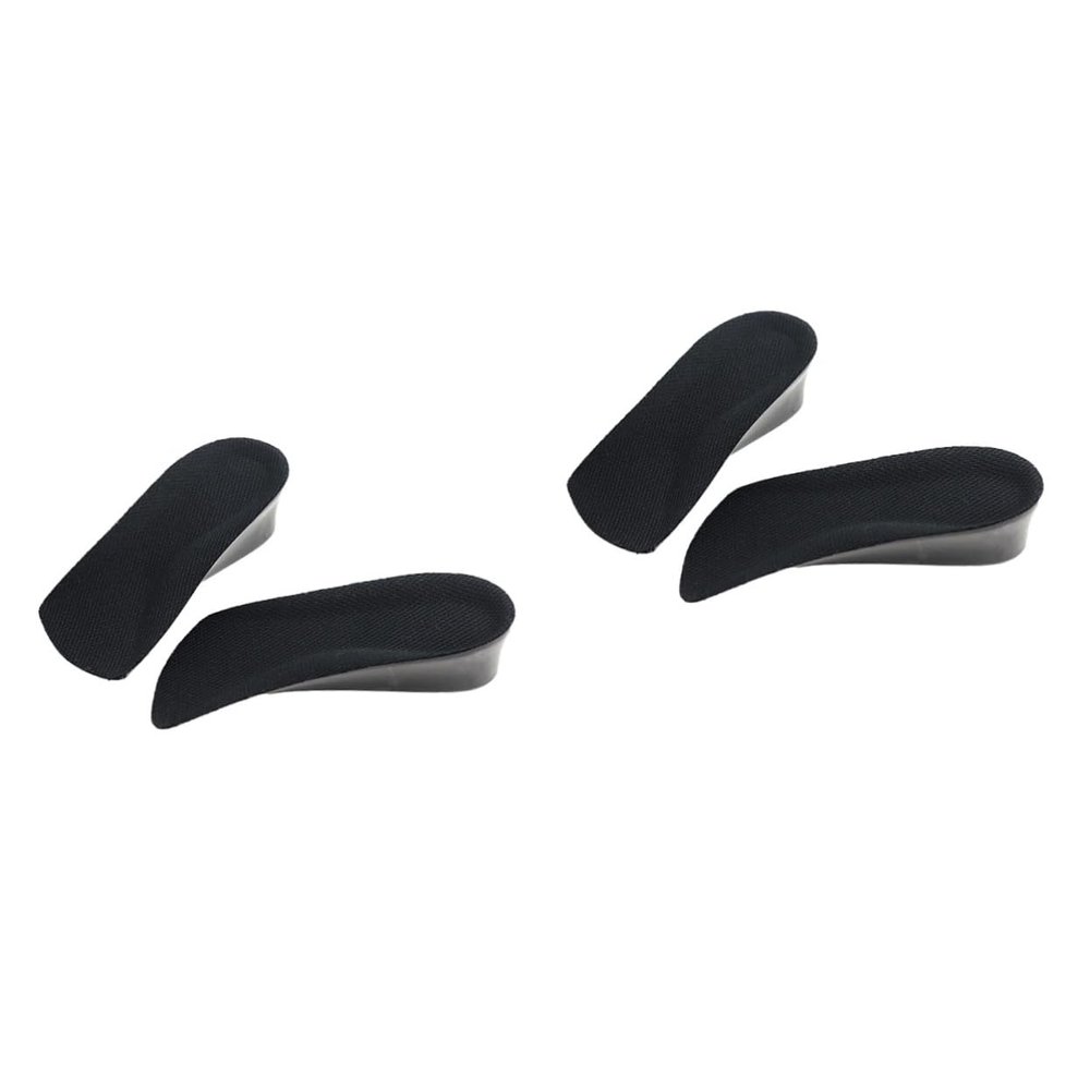FOMIYES 2pairs Height Increase Half Insoles Pu Invisible Inserts for Men Women Non- Shockproof Fits Shoe Styles Black