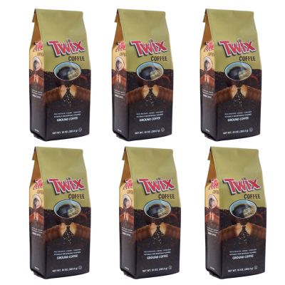 Milk Chocolate Caramel Twix Cookie Bar Flavored Coffee, Medium Roast Ground - 10 Ounce (Pack of 6)