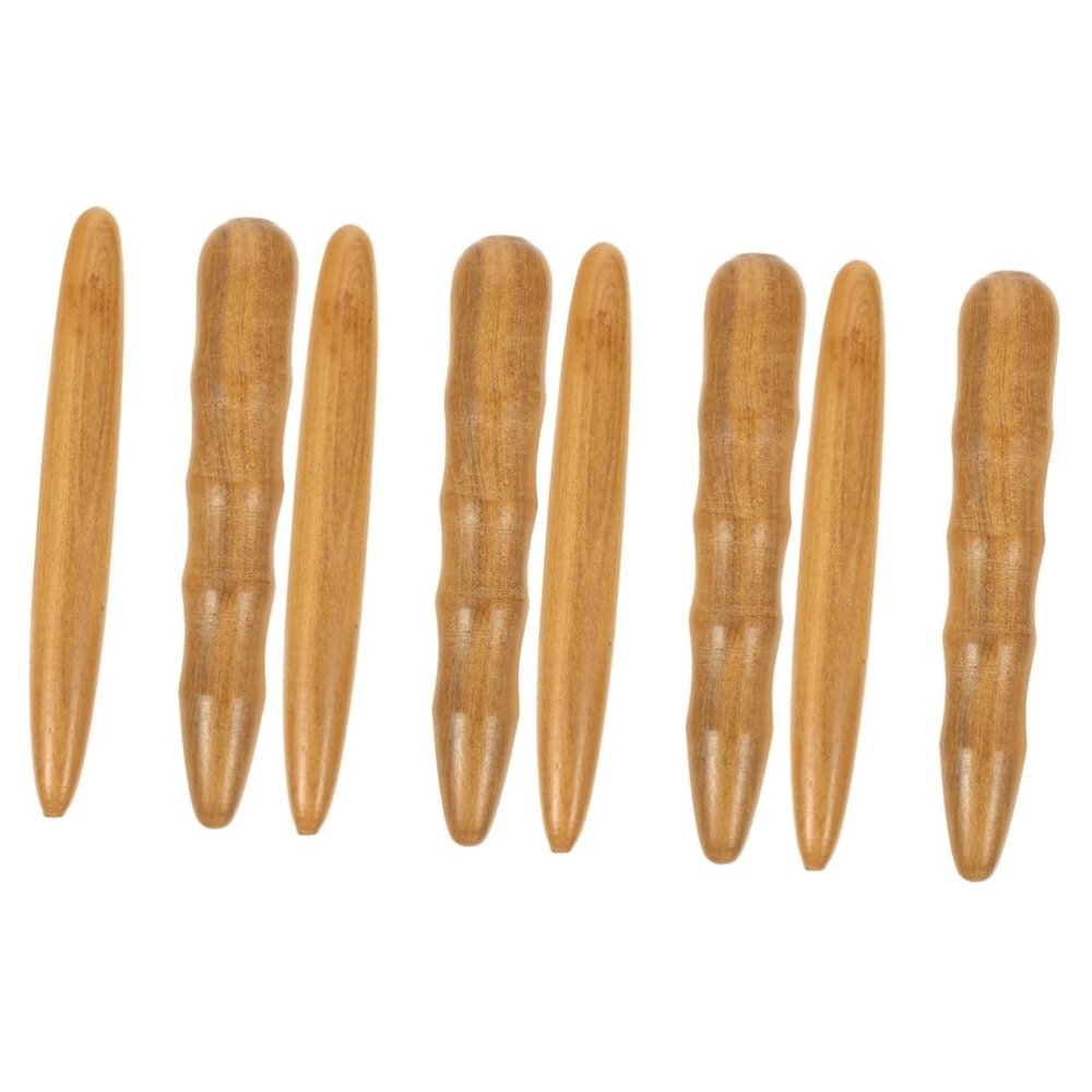 FRCOLOR 8pcs Multi-use Massage Sticks Wooden Foot and Hand Massager Acupoint Massager Tool