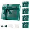 PACKQUEEN 5 Extra Large Green Gift Boxes with Windows, 16.3x14.2x5 Inches Clear Gift Boxes for Presents Contain Ribbons, Cards, Groomsmen Proposal Boxes Magnetic Lids (Glossy Green) view 1