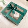 PACKQUEEN 5 Extra Large Green Gift Boxes with Windows, 16.3x14.2x5 Inches Clear Gift Boxes for Presents Contain Ribbons, Cards, Groomsmen Proposal Boxes Magnetic Lids (Glossy Green) view 4