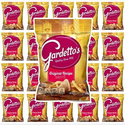 Gardetto- Snack Mix, Original Recipe, Snack Bags, 1.75 oz, (Pack of 21) in MOOCHI Packaging