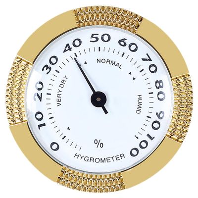 Baluue 60mm Metal Hygrometer for Humidor, Adjustable Humidity Gauge for Accurate Measurement, Assorted Color, Ideal for Box, Guitar Case, Home Use