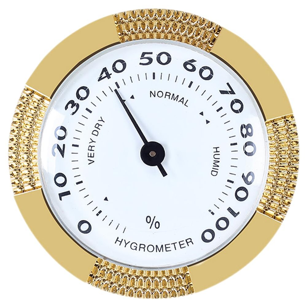 Baluue 60mm Metal Hygrometer for Humidor, Adjustable Humidity Gauge for Accurate Measurement, Assorted Color, Ideal for Box, Guitar Case, Home Use