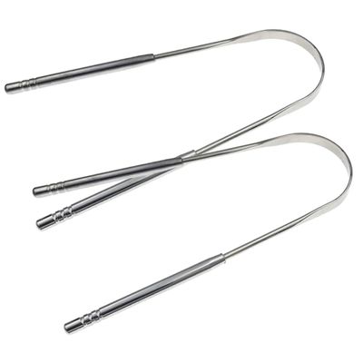 2pcs Fresher Breath Scraper Scraper for Adults Multifunctional Scraper Adults Cleaning Tools Oral Care Scrapers Oral Care Scraper, 12.8X7CM, Silver